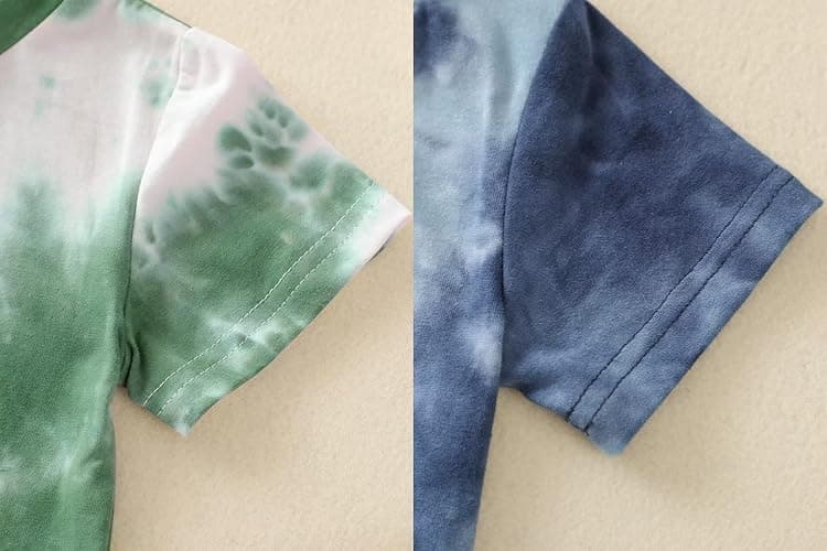 Toddler Baby Boy Summer Outfits Clothes Tie Dye Shirt and Short Set for Boys 4-Piece thumbnail 4