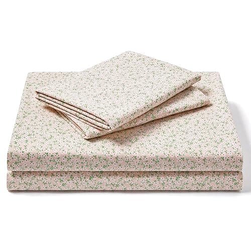FreshCulture Floral Bed Sheets - Ultra Soft Twin XL Sheets - Brushed Microfiber Pink Floral Sheets - Deep Pockets up to 16" - Easy Care - Hotel Luxury 3 Piece Flower Printed Sheet Twin XL, Calico - Image 1