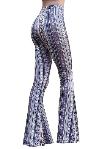 Daisy Del Sol High Waist Comfy Stretch Boho 70s Bell Bottom Fit to Flare Lounge Yoga Pants thumbnail 2