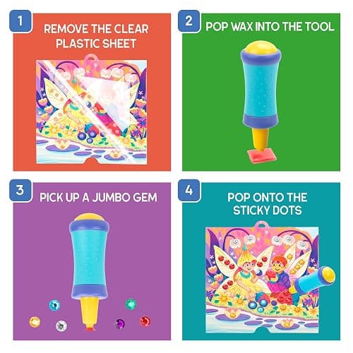 Educational Insights Jumbo Gem Kit - DIY Arts and Crafts Sets for Kids, Easy & Fun Diamond Painting Activity for Small Hands, Crafting & Art Supplies, Jewel Stickers, Creative Gifts, Ages 5+ thumbnail 3