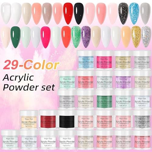 Acrylic Nails Kit Set 29 Colors with UV Lamp & Electric Drill, 2x60ml Monomer - All-in-One Nail Art Supplies for Beginners with Everything | All-in-One, for Beginners, with UV Lamp, with Everything thumbnail 3