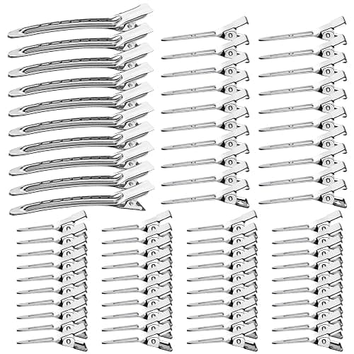 75pcs Duck Biled Hair Clips for Women, Duckbill & Metal Hair Clips for DIY Styling, Silver Hair Pins with Storage Case - Salon & Home Hair Accessories for Cutting, Rolling Long Hair - Image 1