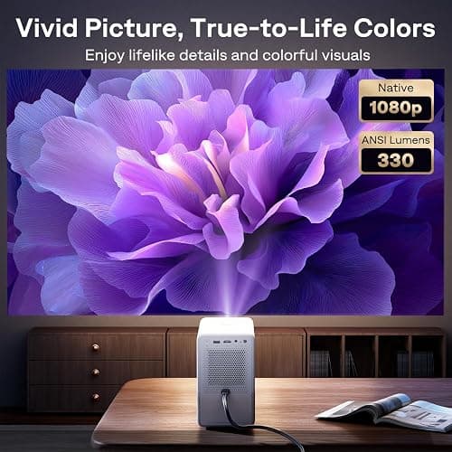 Aurzen Roku TV Smart Projector with Wifi and Bluetooth, Christmas Gifts D1R Cube Roku Streaming Experience Built-in, Sealed Optical Engine, 1080P FHD, Dolby Audio, Portable Mini Projector for Movies thumbnail 4
