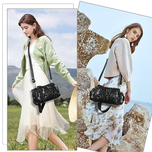 Angel Kiss Purses for Women Small Hobo Shoulder Bags Vagen Leather Multi-Pocket Tote Bag with Zipper thumbnail 7