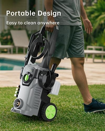 Pressure Washer, Power Washer with Foam Cannon High Pressure Washer for Cars, Fences, Patios, Decks, Patios and Driveway Powerwasher thumbnail 7