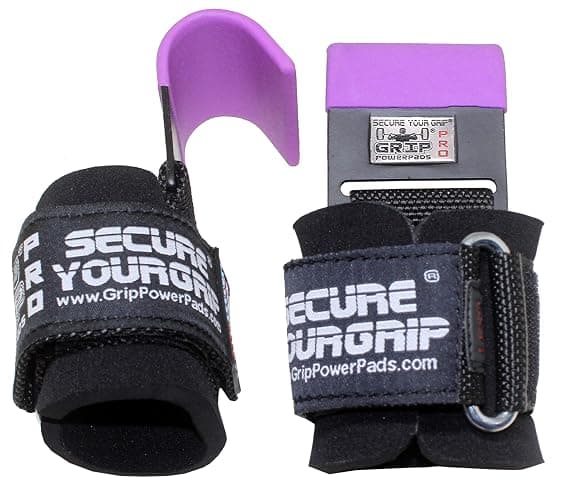 Weight Lifting Rod Hooks Heavy Duty Wrist Wraps Power Weight Lifting Training Gym Grips Straps Set of 2 thumbnail 3