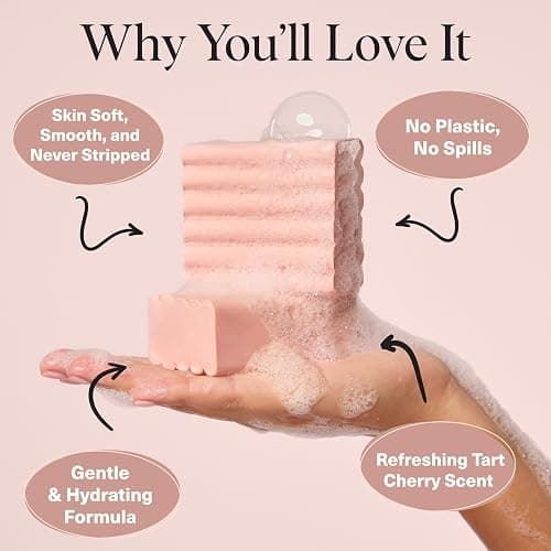 Kitsch Cleansing Tart Cherry Soap Bar with Refreshing Scent - Eco-Friendly Body Wash Women Love - Cherry Solid Bar Soap for Daily Use - Silicone, Sulfate and Paraben Free, Made in USA - 4oz thumbnail 5