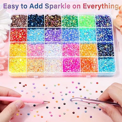 Audab Multicolor 4mm AB Rhinestone Kit with 16000pcs, 4pcs B7000 Jewelry Glue, Tools for Crafting, Graduation Cap, Jewelry, Shoes & Nails thumbnail 6