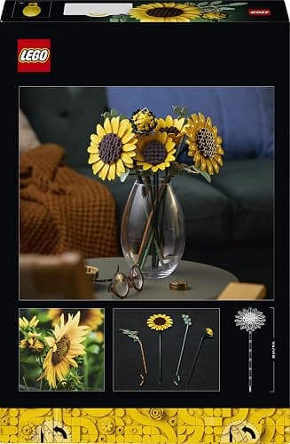 LEGO Botanicals Sunflower Bouquet - Artificial Flowers Set for Adults - Faux Sunflowers & Eucalyptus Stems for Living Room or Bedroom Decor - DIY Gift Idea for Women - 11502 thumbnail 9