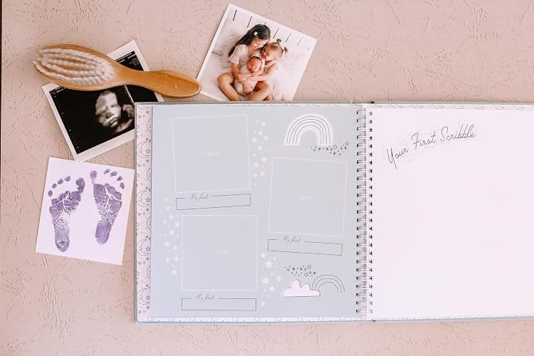 Lucy Darling Baby Memory Book – Celestial Skies | Luxury Baby First Year Book & Photo Album | Gender Neutral Keepsake Journal for Milestones, Memories & Photos | Thoughtful Pregnancy Gift thumbnail 2