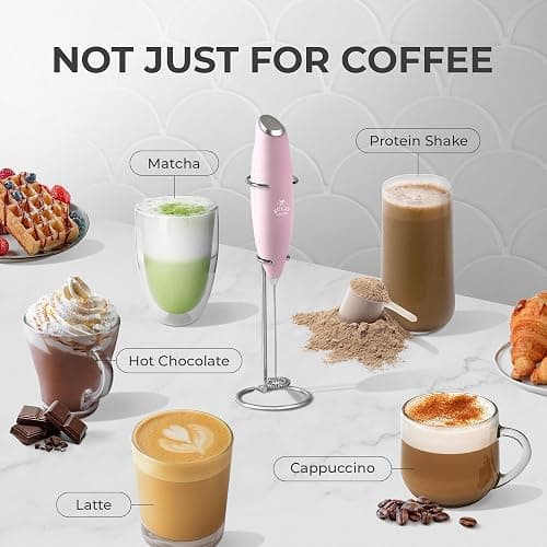 Zulay Powerful Milk Frother (4 Duracell Batteries Included) - Handheld Milk Frother Wand Drink Mixer for Coffee - Powerful Milk Foamer for Cappuccino, Frappe, Matcha & Creamer - Cotton Candy thumbnail 5