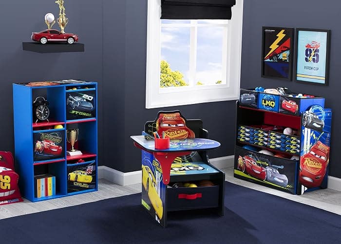 Delta Children Chair Desk With Storage Bin, Disney/Pixar Cars | Kids Chair Desk Includes Fabric Storage Bin and Cup Holder, Low to the Ground for Easy Access, Ideal for Toddlers/Kids Age 3+ thumbnail 5