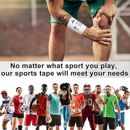 MiniInflat 2 Pcs Cross Tape Christian Athletic Tape Sports Wrap 2in x 23ft Jesus Cotton Wrist Wrap for Soccer Football Baseball Gymnastics Boxing Christian Church Gifts(White,Proverbs 3:5) - White - Proverbs 3:5 thumbnail 6