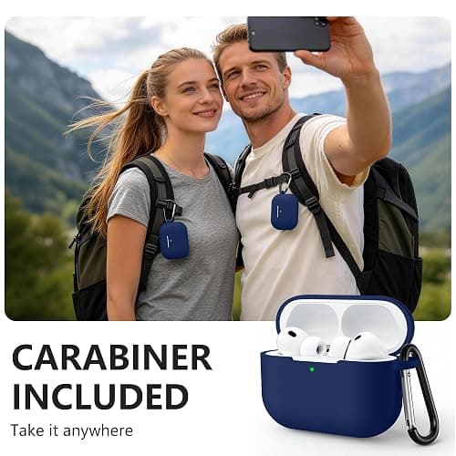 Lerobo for AirPods Pro 3 Case,Durable Soft Silicone Cover, Midnight Blue | with Keychain Accessories for Women Men,for Apple AirPods Pro 3rd Generation 2025,360° Protection,Scratch-Proof,LED visible thumbnail 7
