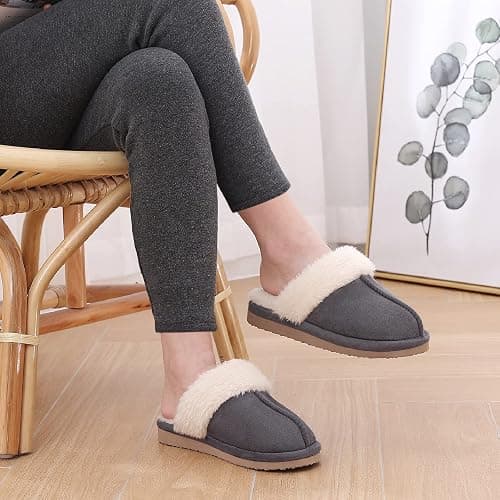 Litfun Women's Fuzzy Memory Foam Slippers Fluffy Winter House Shoes Indoor and Outdoor thumbnail 6