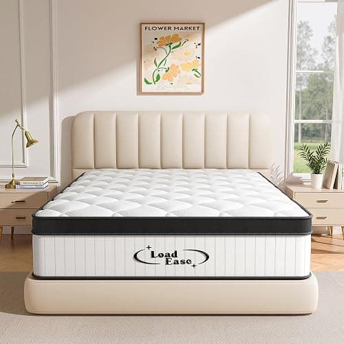 LoadEase King Size Mattress,12 Inch King Mattress in a Box for Back Pain Relief, Upgrade Memory Foam and Pocket Coils Spring, Medium Firm, Excellent Motion Isolation, Edge Support, 80x76x12 - Image 1