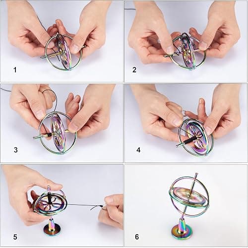 QLKUNLA Gyroscope Toy Metal Anti Gravity Rotating Desk Gyroscope Flying Motion Balance Physics Toy Educational Training Gift thumbnail 5