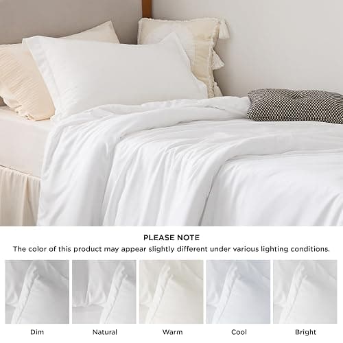 Bedsure Duvet Cover Twin/Twin XL Size for Kids- Extra Soft Double Brushed Bedding Set with Zipper Closure, 2 Pieces, Includes 1 Duvet Cover (68"x90") & 1 Pillow Sham, Comforter Not Included, White thumbnail 6