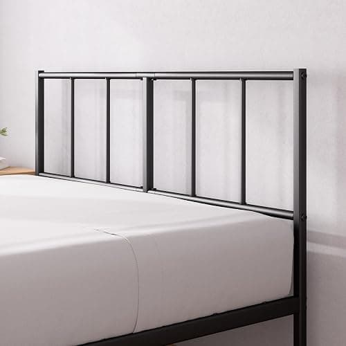Zinus Justin Double Bed Frame with Headboard - 4ft6 (135 x 190 cm) - 14'' Height - Metal Bed Base with Steel Slat Support - Storage Space Underneath - Modern Design - Easy Assembly - Black thumbnail 5