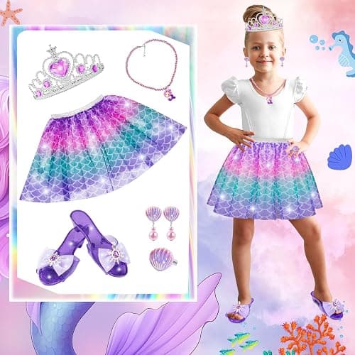 Princess Dress Up for Girls, Dress Up Clothes for Girl with Princess Shoes, Toddler Girls Boutique, Pretend Play Gifts for Little Girl Aged 3-6 Years Old thumbnail 3
