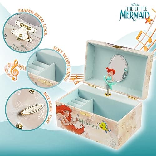 Disney Encanto Musical Jewellery Box for Girls Princess Frozen Storage Box with Spinning Mirabel The Little Mermaid Ariel Elsa Music Box, Gifts for Girls thumbnail 5