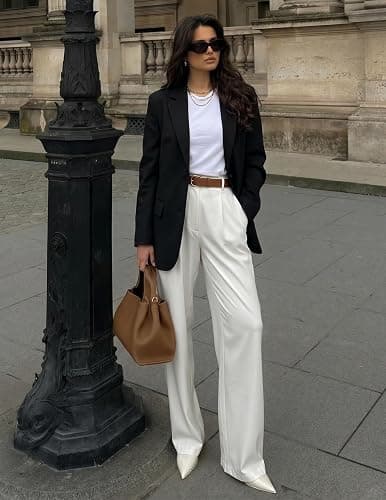 ZESICA Fall Blazer for Women Business Casual Lapel Suit Jacket | Dressy Work Office Clothes, Long Sleeve Open Front Collar, Button Down, Oversized, Side Pockets, 2026 Fashion Winter Outfit thumbnail 4