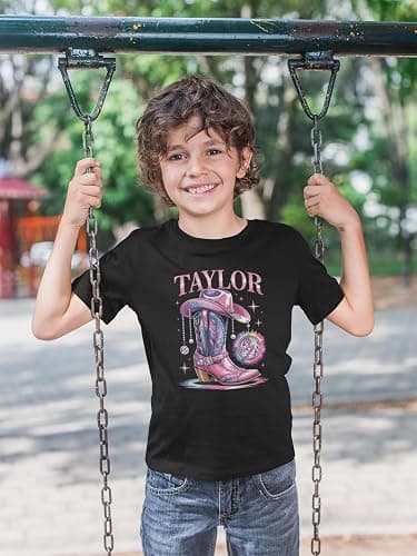 Varsany Taylor Outfit Disco Pink Cowgirl T Shirt – Taylor Music Top Clothes Girls, 2026 T-Shirt Kids Adult thumbnail 2