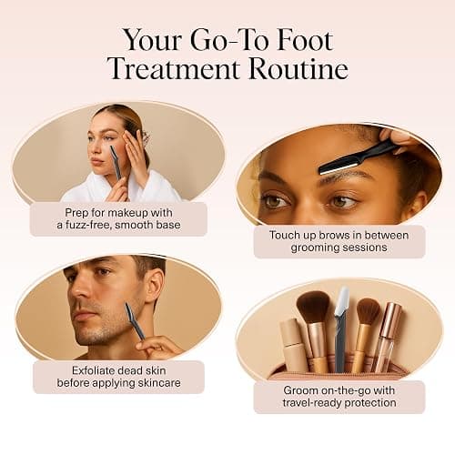 Kitsch Dermaplane Razor for Women Face – Black, 6 pcs | Face Razors for Women & Men, Eyebrow Razor & Face Shaver – Exfoliating Facial Razor & Dermaplaner as Tool for Smoother Skin thumbnail 6