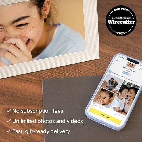 Aura Carver WiFi Digital Picture Frame | The Best Digital Frame for Gifting | Send Photos from Your Phone | Quick, Easy Setup in Aura App | Free Unlimited Storage | Sea Salt thumbnail 3