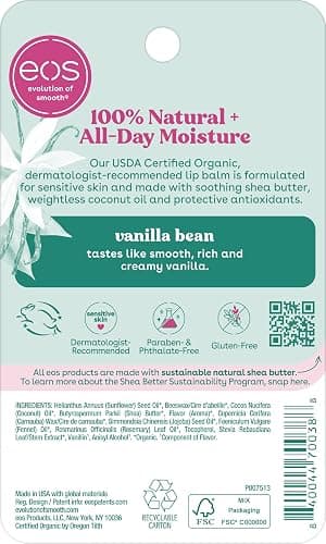 eos 100% Natural & Organic Lip Balm Sphere- Vanilla Bean, 0.25 oz thumbnail 2