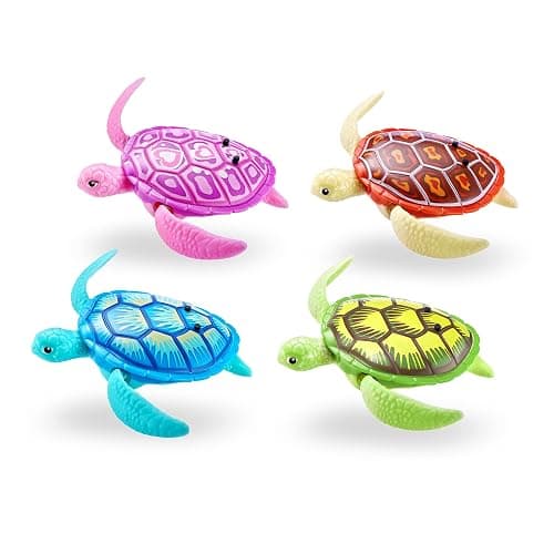 Robo Alive Robo Turtle Robotic Swimming Turtle (Orange + Blue) by ZURU Water Activated, Comes with Batteries, Amazon Exclusive (2 Pack) thumbnail 7