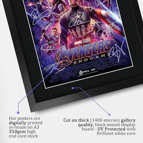 HWC Trading Avengers Endgame A3 Gerahmte Signiert Gedruckt Autogramme Bild Druck-Fotoanzeige Geschenk Für Marvel Captain America Ironman Thor Filmfans thumbnail 4