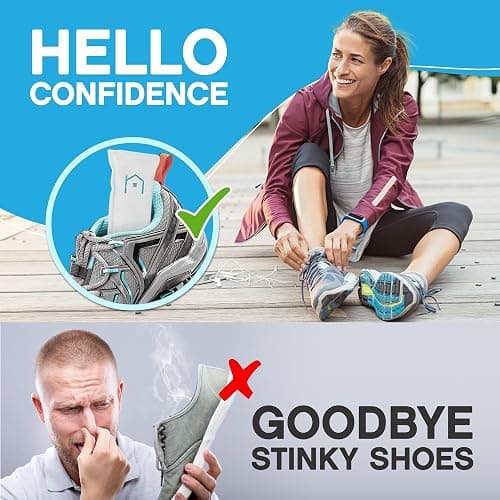 NonScents Shoe Deodorizer 2-Pack (4 Count) - Odor Eliminator, Air Freshener, Smell Absorber, Scent Remover for Shoes, Gym Bags, Soccer Cleats, Closets, Pet Area, Reusable - Shoe Deodorant thumbnail 4