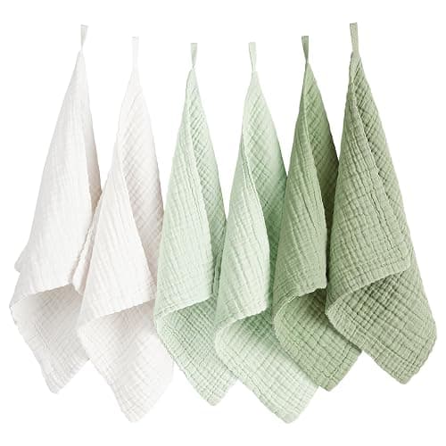 Konssy 6 Pack Face Cloths, Soft Wash Cloth for Washing Face, Cotton Face Towels for Sensitive Skin Women Facial Makeup Remover Reusable Absorbent Washcloths (11 x 11 Inch) - Image 1