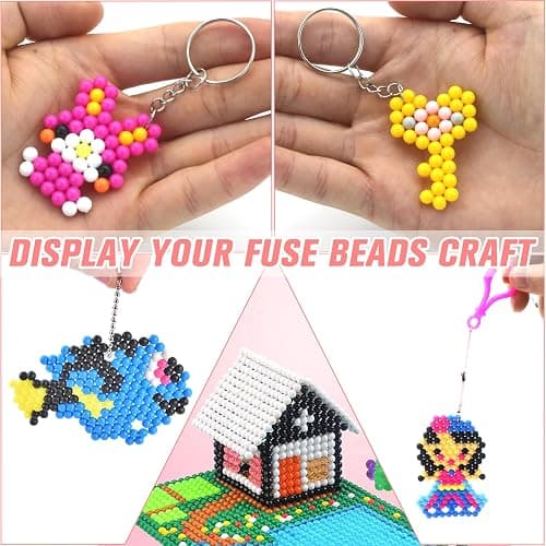 Fuse Beads Kit for Girls Ages 6+ – 4400 Pcs 5mm Beads in 32 Colors with Spray Bottle, Puzzle Guide, Clamps & Chains | Creative DIY Arts & Crafts Gift thumbnail 9