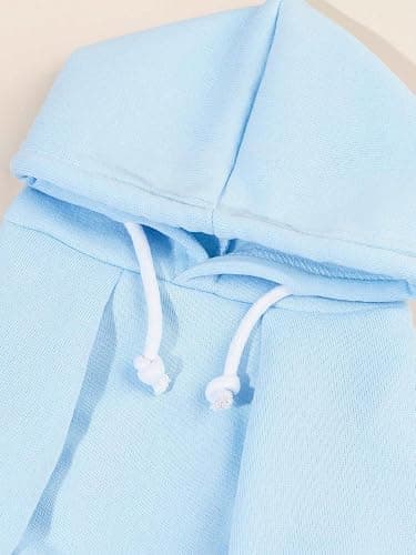 QWINEE Basic Dog Hoodie Sweatshirt Puppy Sweater Warm Cat Costumes Pet Clothes for Chihuahua Puppy Kitten Small Medium Dogs Light Blue Large thumbnail 6