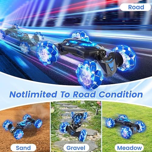 YEMIAI Gesture Sensing RC Stunt Car,4WD Drift Hand Controlled 360° Flips Trick Car with Lights & Music, Toys car is Cool Birthday Gift for Kids Ages 7-12 thumbnail 6