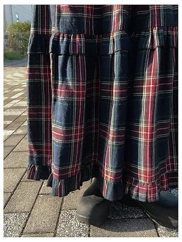 SOLY HUX Women's Plaid Maxi Skirt Elastic High Wasited Tiered Ruffle A Line Flowy Long Skirts thumbnail 5