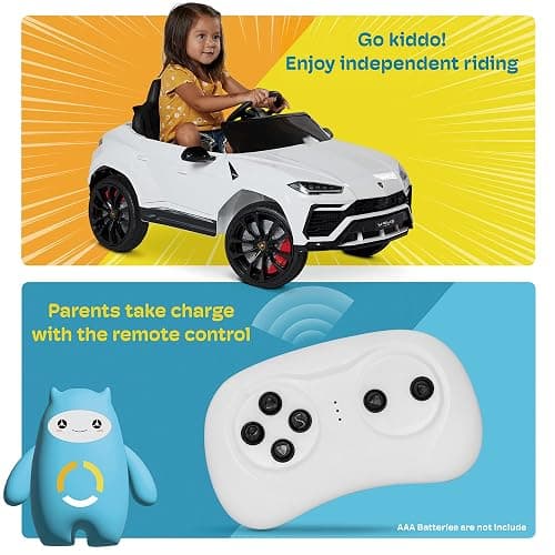 Kidzone Ride On Car 12V Lamborghini Urus Kids Electric Vehicle Toy w/Parent Remote Control, Horn, Radio, Port, AUX, Spring Suspension, Opening Door, LED Light - Pink thumbnail 6