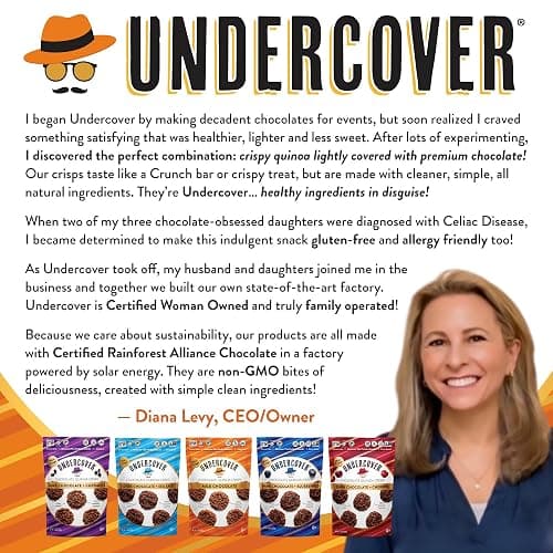 Undercover Snacks Chocolate Quinoa Crisps - Variety Sampler Pack | 7-Pack, 3oz Bags of Mini Crisps | Gluten Free, Nut-Free, Allergen Friendly, Kosher thumbnail 7