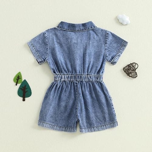 Ledy Champswiin Summer Toddler Girl Jumpsuit Shorts Little Girl Overalls Clothes Baby Jean Romper Jumpsuit One Piece Outfit thumbnail 4