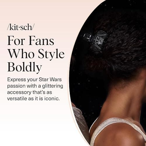 Kitsch x Star Wars Darth Vader Glitter Medium Hair Clip for Women – Dark Side Galaxy-Inspired Claw Clip | Recycled Plastic, Strong Secure Grip | Ideal Gifts for Women, Hair Accessories for Girls thumbnail 8