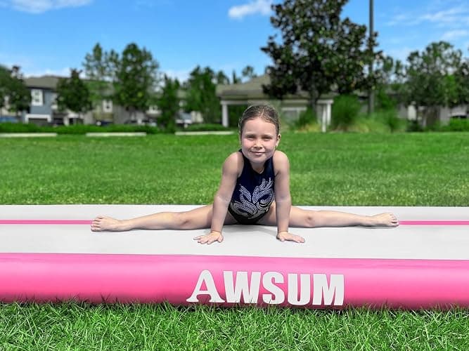 AWSUM Inflatable Gymnastics Mat 10ft/13ft/16ft/20ft/23ft Training mat 4/8 inches Thick tumbling mat with Electric Pump for Home/Gym/Outdoor thumbnail 6