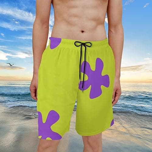 NLRESAX Funny Men's Board Shorts, Quick Dry Green Swim Trunks with Pocket and Mesh Lining Beach Shorts Bathing Suits thumbnail 3