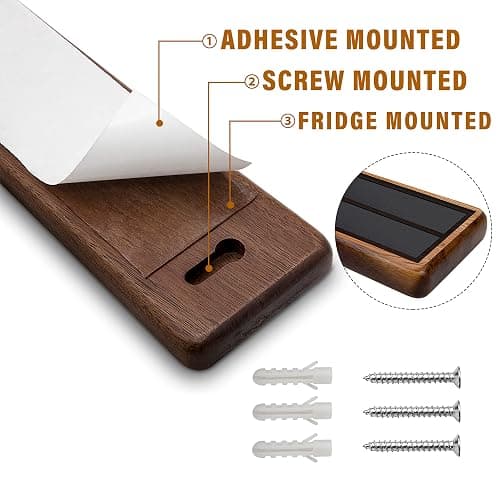HOSHANHO Magnetic Knife Strips, Magnetic Knife Holder for Wall 16 Inch, Acacia Wood Knife Magnetic Strip Use as Knife Bar, Knife Holder for Kitchen Utensil Organizer thumbnail 4