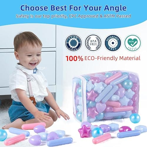 STARBOLO Ball Pit Balls for Kids -Pack of 150 200 500 Colorful Ball Pit Balls Crush Proof Plastic Toy Balls for Toddlers Ball Pit, Ball Pit Play Tent, Baby Pool Water Toys thumbnail 5