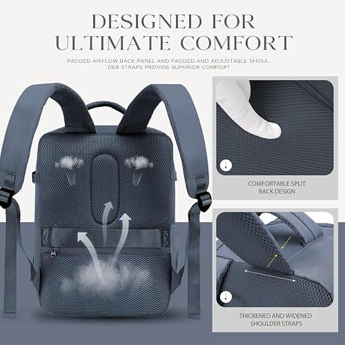 Hayayu für Ryanair Handgepäck 40x30x20 Klein Rucksack für Flugzeug Reiserucksack mit Laptopfach Diebstahlsicherer Tasche für Weekender Kurze Tirp thumbnail 6