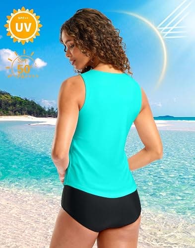 G Gradual Tankini Tops for Women High Neck Swimsuits Swim Top Modest Bathing Suit Swimwear Tank Top only No Bottom thumbnail 4