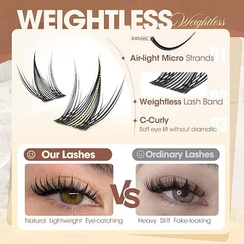 Manga Lash Clusters Fairy Eyelash Clusters 8-14mm Anime Cluster Eyelash Extension Natural Lashes Clusters Wispy Cluster Lashes Spiky Individual Lashes with Soft Band Eyelashes Clusters for Clean Girl thumbnail 4