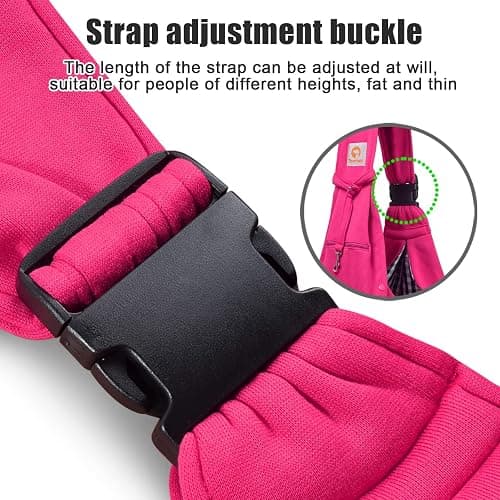 TOMKAS Dog Sling Carrier for Small Dogs Puppy Carrier for Small Dogs (Rose red, Adjustable Strap for 3-10 lbs & Zipper Pocket) thumbnail 3